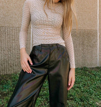 Skies Are Blue - Studs And The City Mesh Turtleneck Top