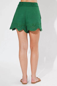 Adelyn Rae - OLIVIA EMBROIDERED PLEATED SHORTS