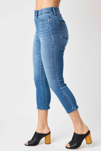 Judy Blue - High Waist Cool Denim Pull On Capris Pants