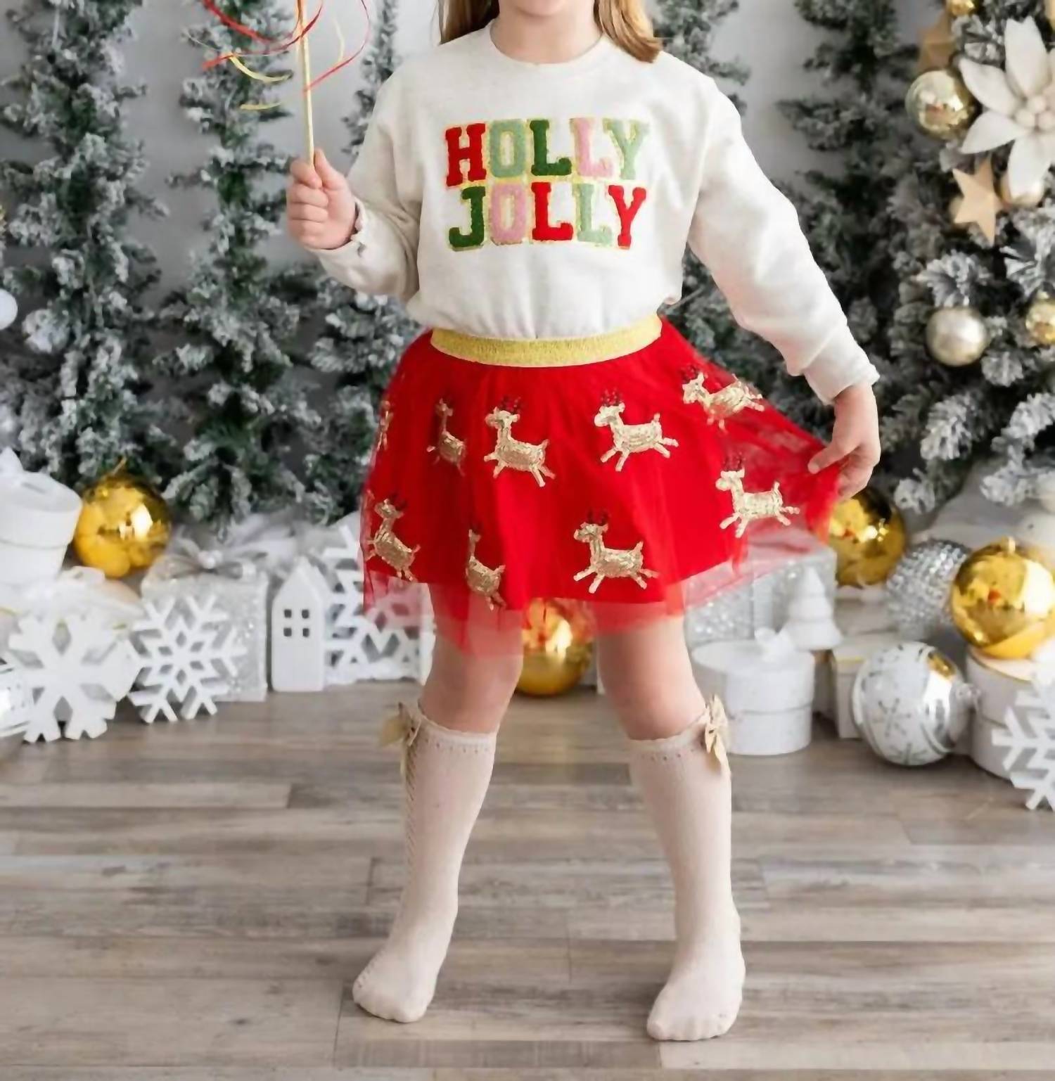 SWEET wink Holly Jolly Patch Sweatshirt in natural - item