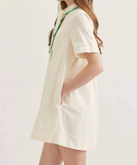 Entro - Button Front Dress With Trim