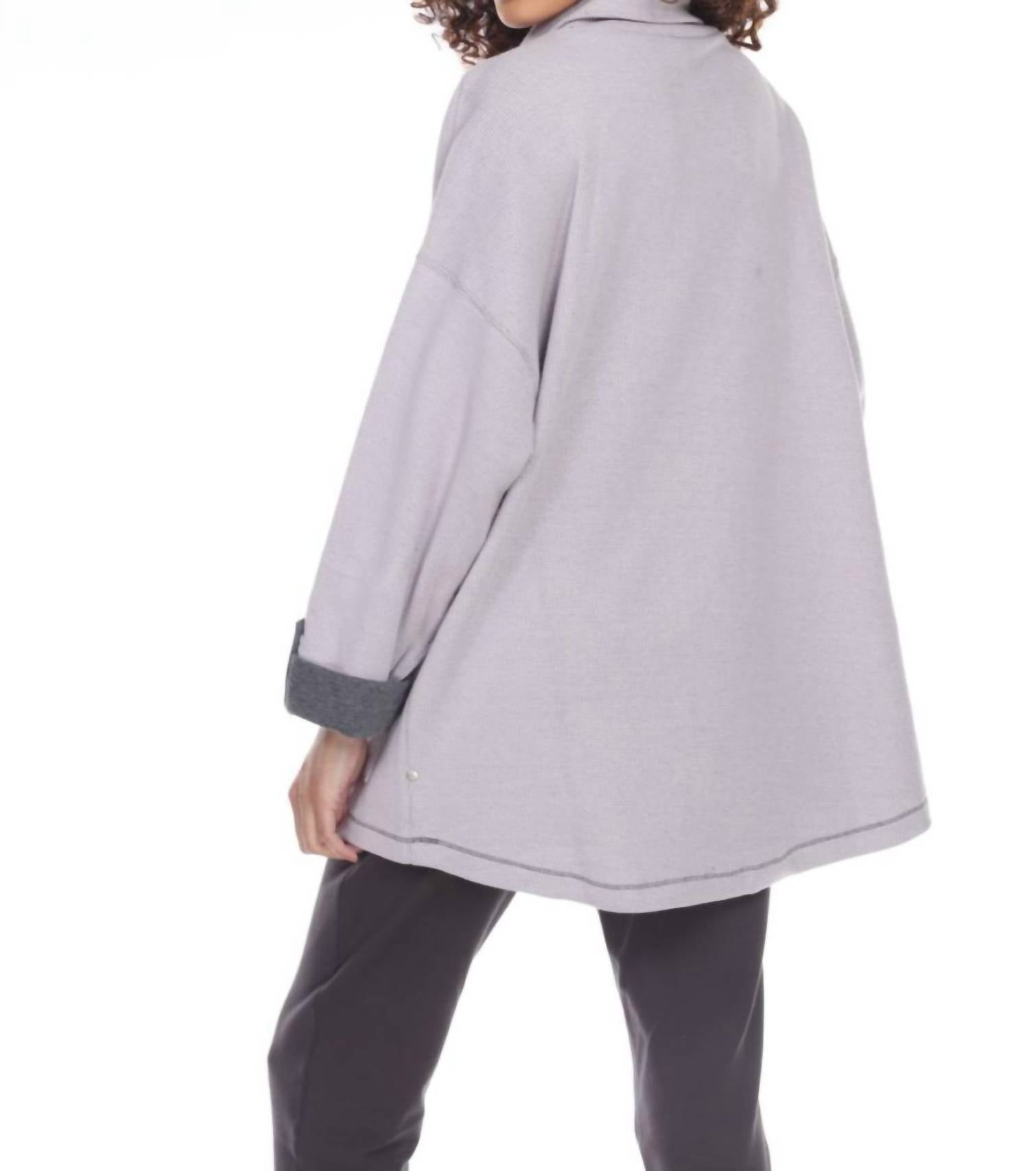 Neon Buddha - Button Neck Oversized Tunic Top