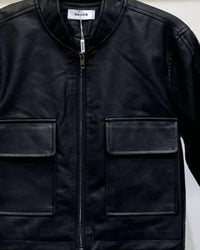 Venti6 - Women's Vegan Leather Zip Up Jacket With Front Pockets
