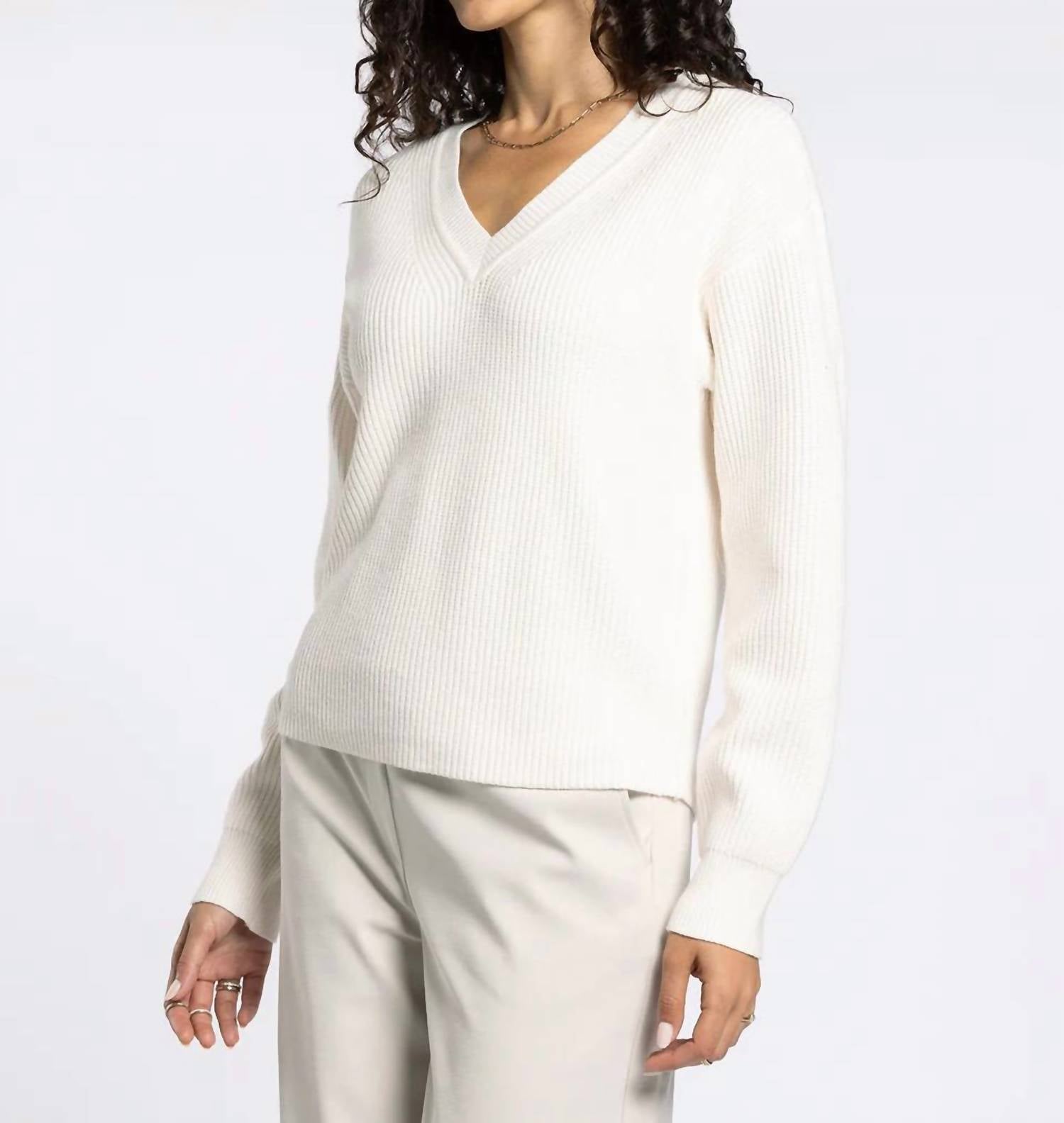 Thread & Supply Cornelia Sweater in ivory - women's sweater - alternate view
