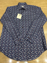 Hagen Men’s Button Down Shirt in navy floral print - men's shirt