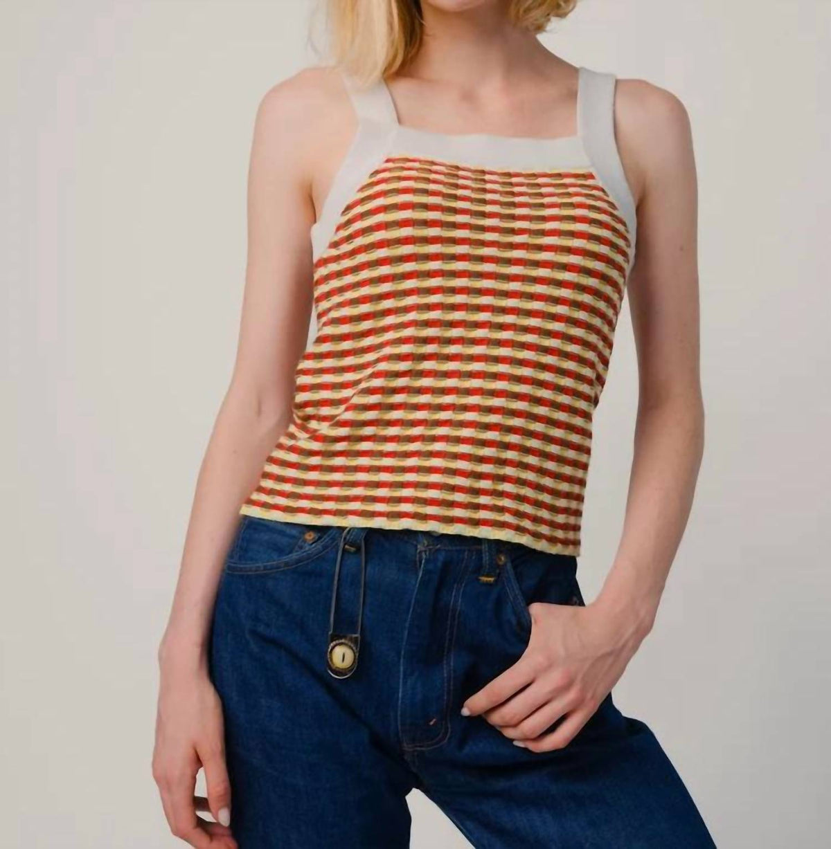 Degen - Stitchy Grid Tank Top