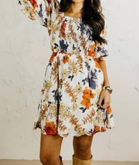 Hayden La - Autumn Smocked Mini Dress