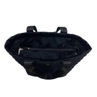 lemonbella Women's Quilted Diamond Tote Bag in black velvet - women's bag - alternate view