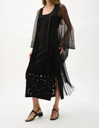 Joseph Ribkoff - Woven Open Stitch Draped Cover Up