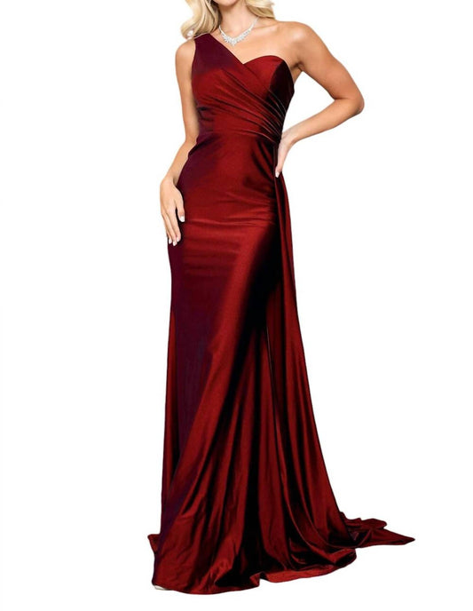 Amelia Couture - FITTED ONE SHOULDER LYCRA GOWN