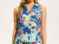 Fdj - Eyelet Sleeveless Collared Shirt