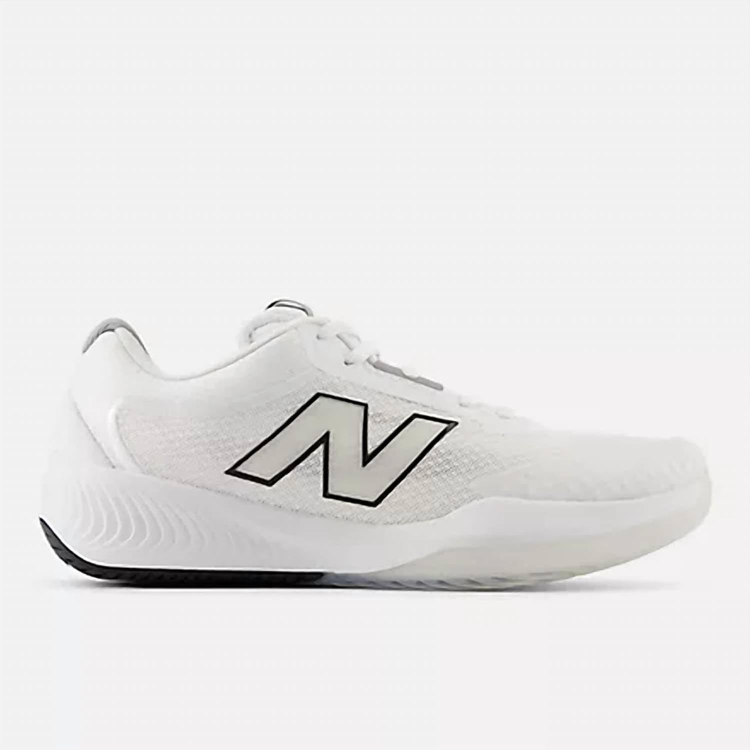 New Balance Women's Fuelcell 996v6 Pickleball Shoe in white black - women's shoe - detail view