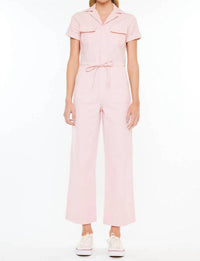 KanCan Wide Leg Jumpsuit in blushing pink - women's pants