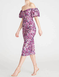 Ml Monique Lhuillier - Women's Off The Shoulder Midi Dress