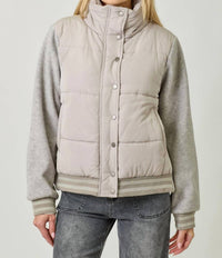 Mystree - Mixed Media Puffer Jacket