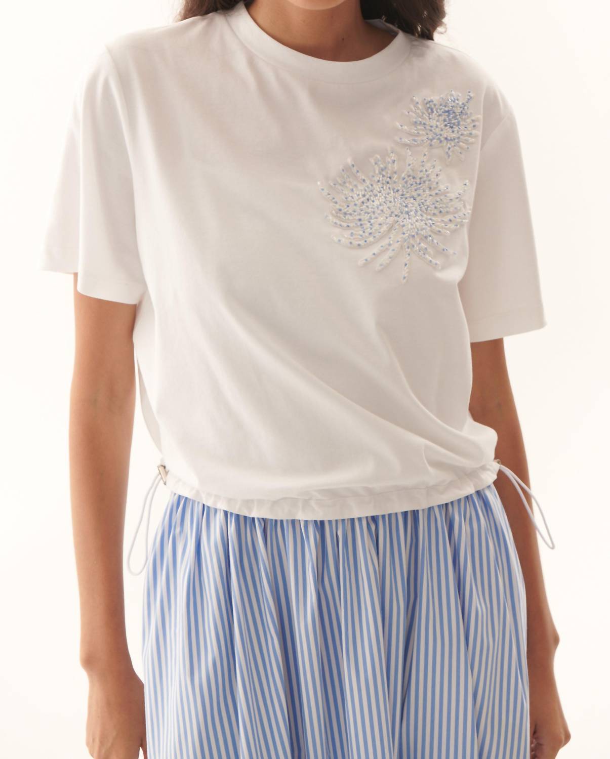 EXQUISE Kaylee K Dress in white blue - women's dress - view 5