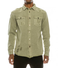 Victorious - Long Sleeve Button Up Denim Jean Shirt Jacket