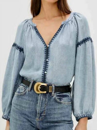 Rails - Toshi Denim Peasant Top