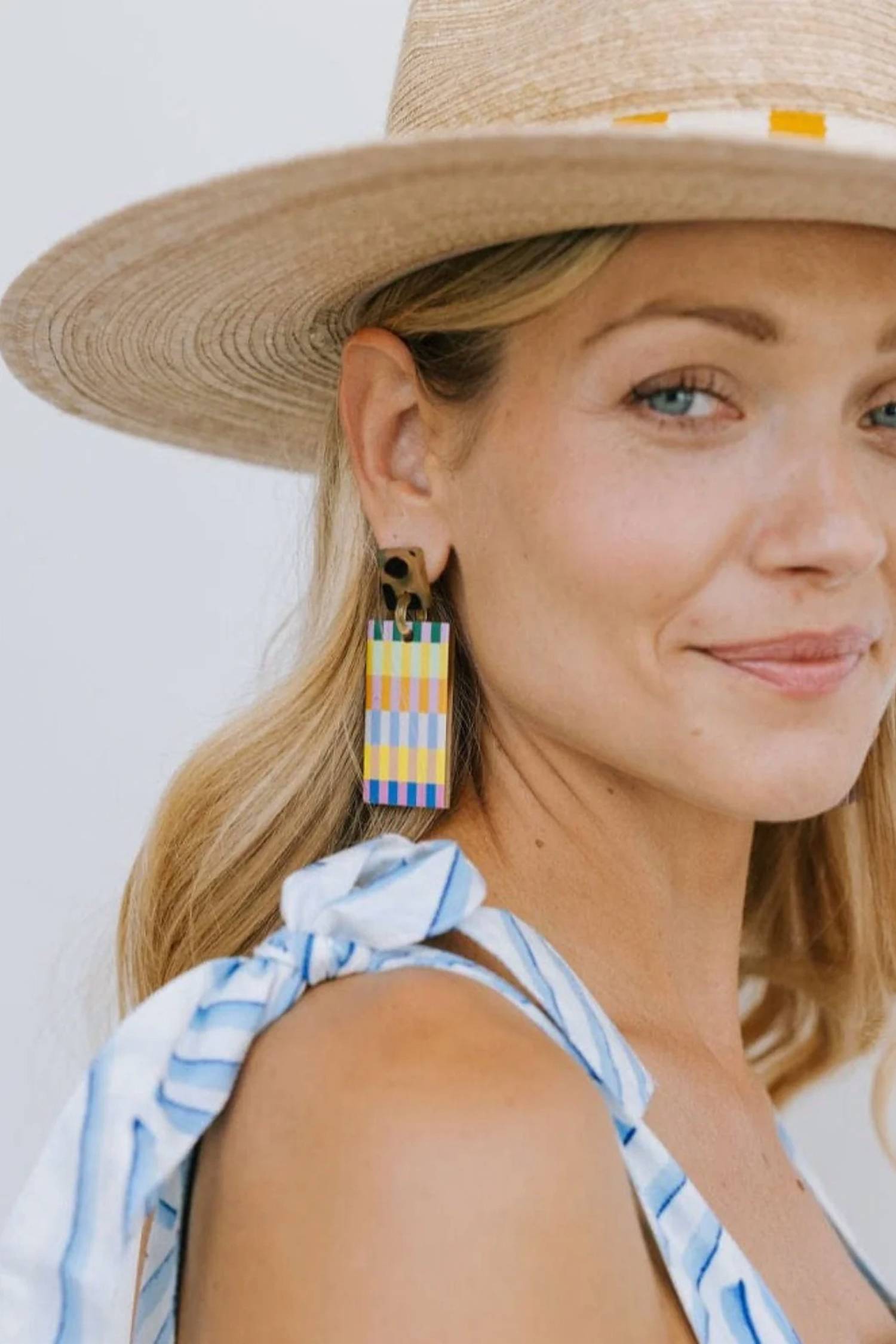 Sunshine Tienda - Women's Hazel Stripe Cabana Earrings