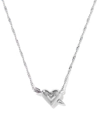 Kendra Scott - Women's Ari Heart Arrow Silver Short Pendant Necklace