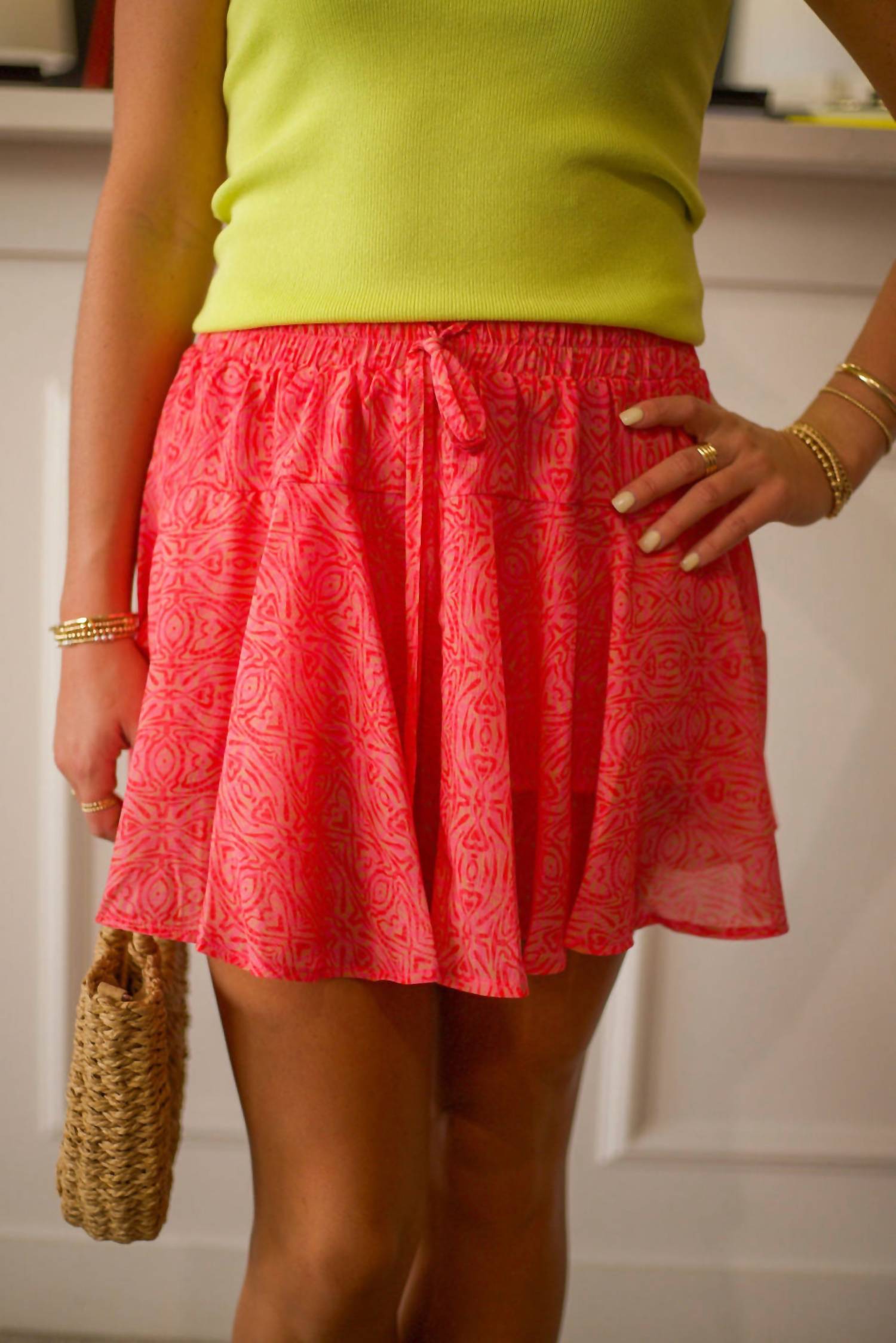 Sincerely Ours Mila Skort in pink tribal - women's shorts