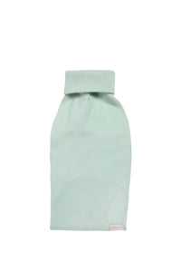 Maxbone Turtleneck Luxe Pet Knit Onesie With Feather Trim in mint - item - detail view