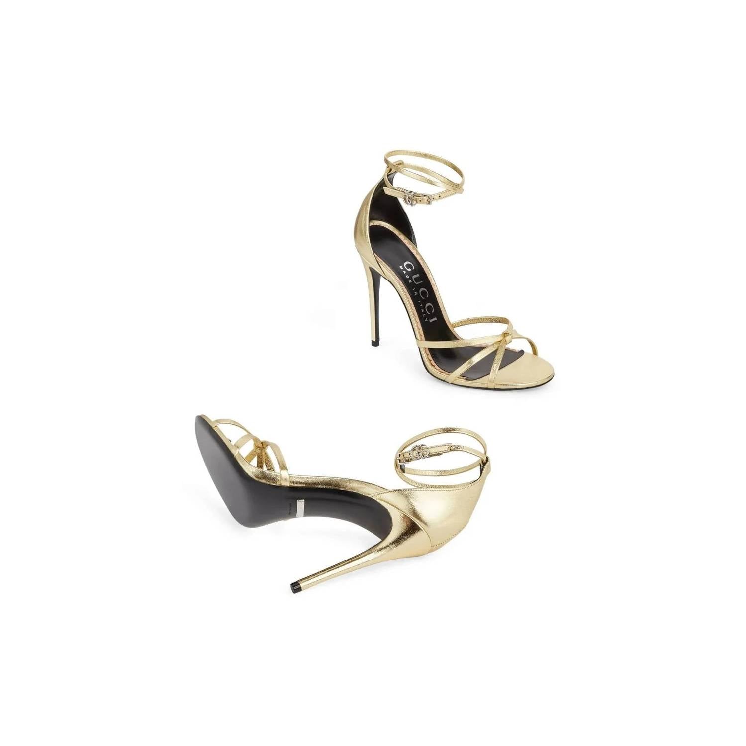 Gucci - Women's Metallic-finish Strapped Sandals