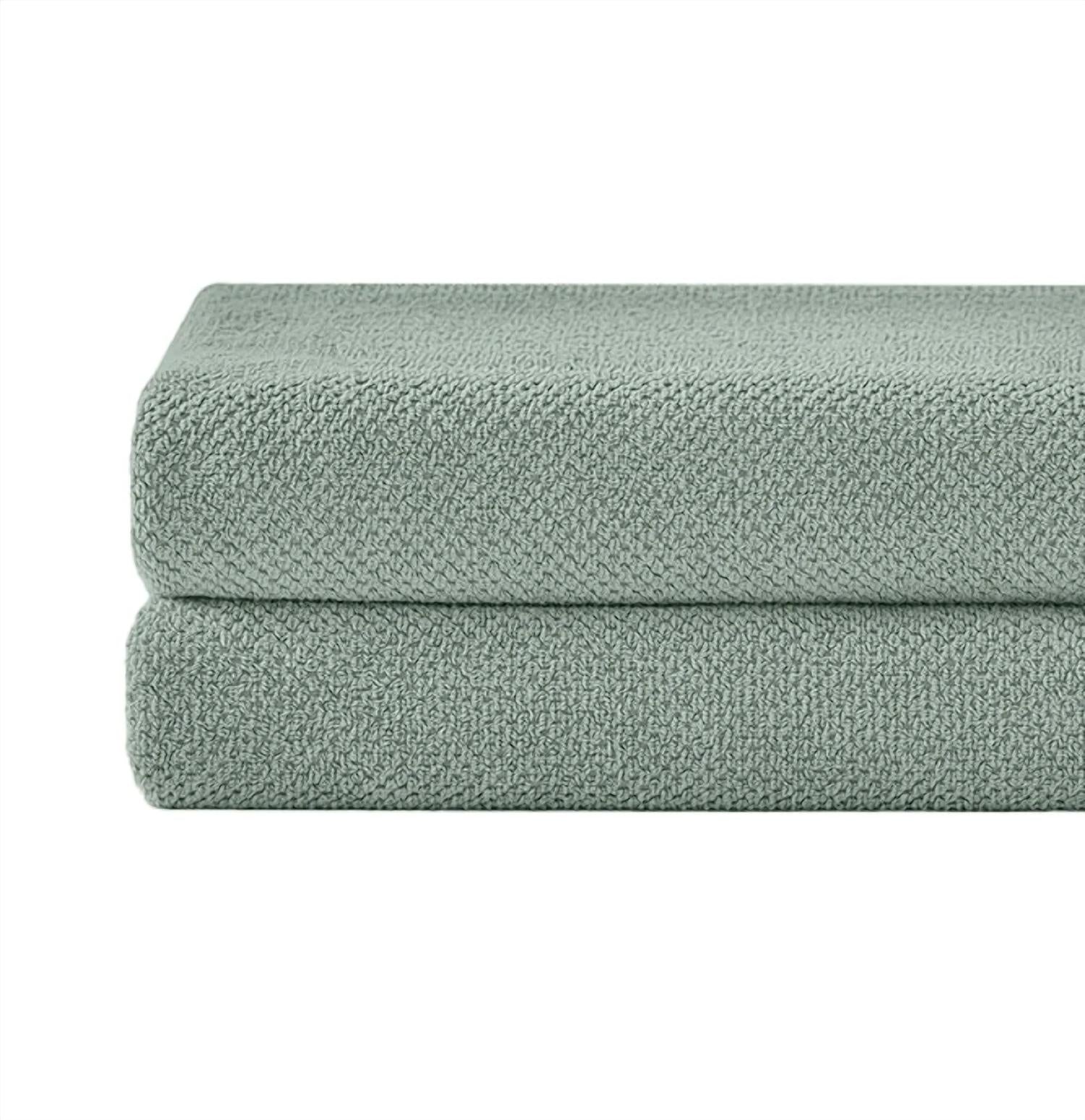 Under the Canopy Textured Organic 2 Piece Bath Towel Set in lichen - item - detail view