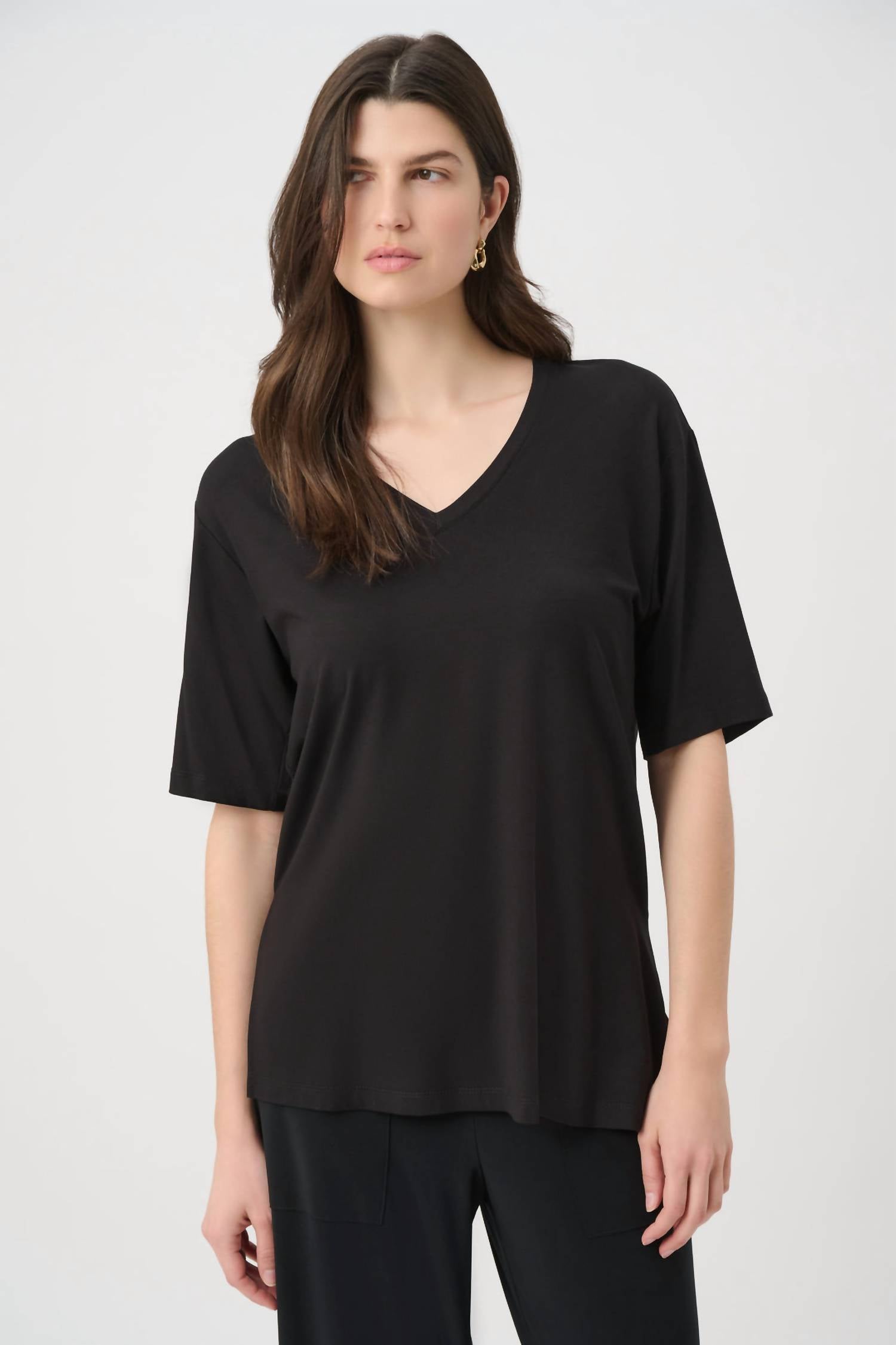 Joseph Ribkoff - V-neck Elbow Tunic Top