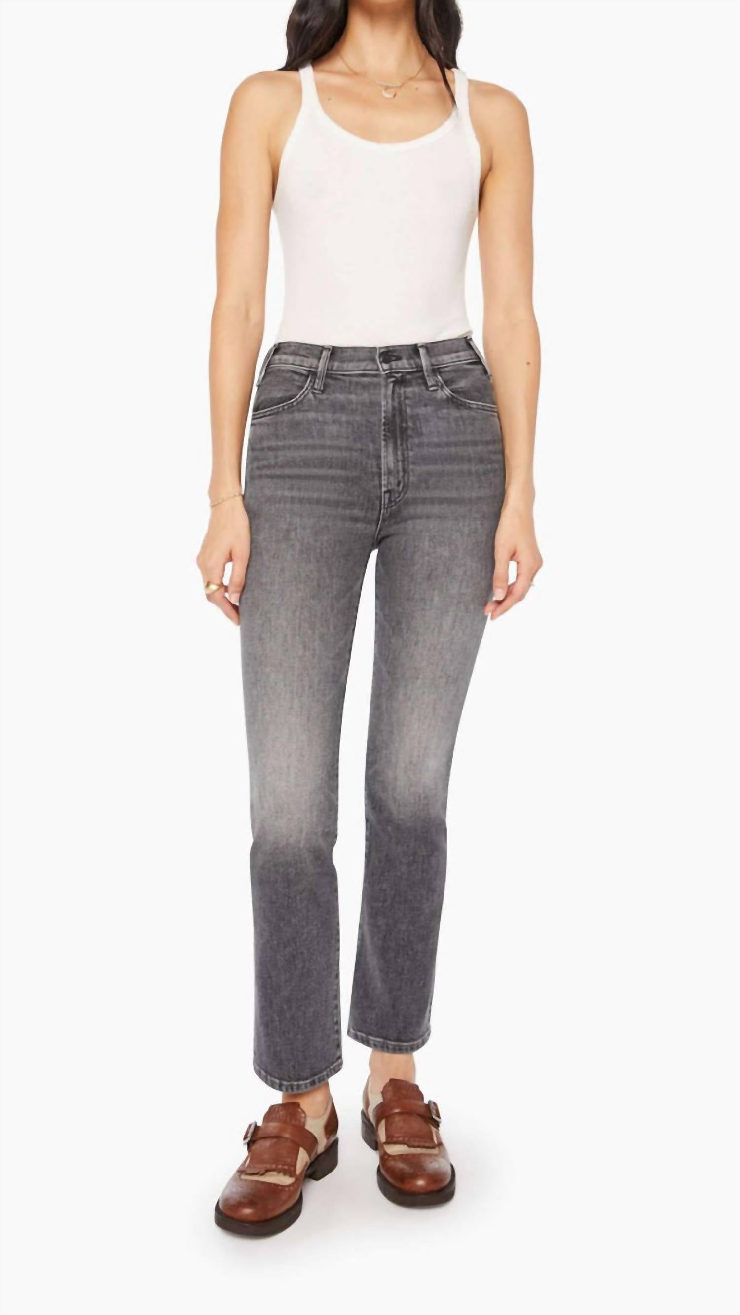 Mother Hustler Flood High-rise Flare Jean in under the bleachers - women's jeans