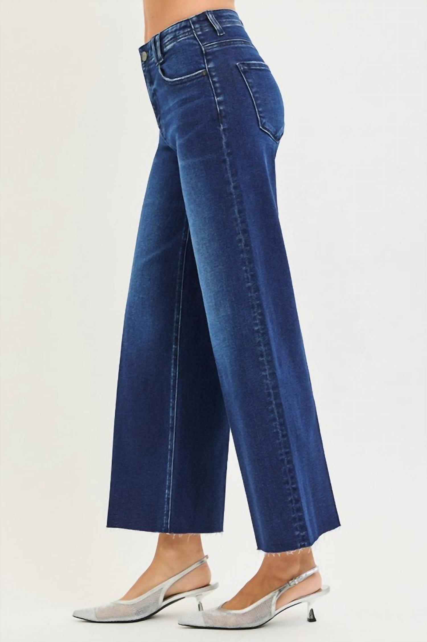 Risen - Ryann High Rise Ankle Wide Jeans