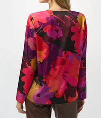 Joseph Ribkoff - Floral Satin Long Sleeves Top