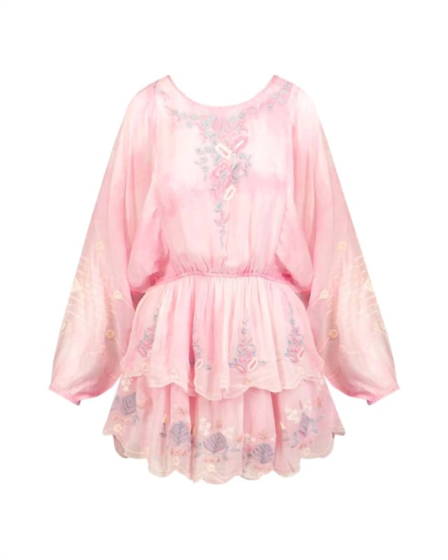 Loveshackfancy - Bridgely Embroidered Long Sleeve Mini Dress