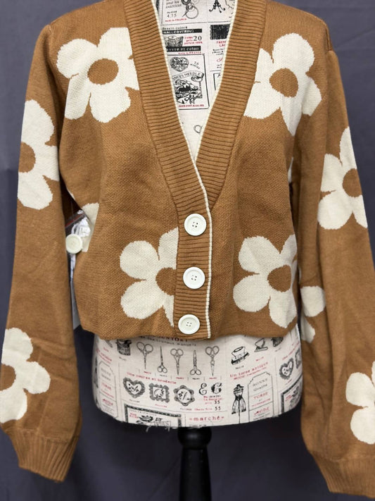Simply Southern - Women's Flower Cropped Cardigan
