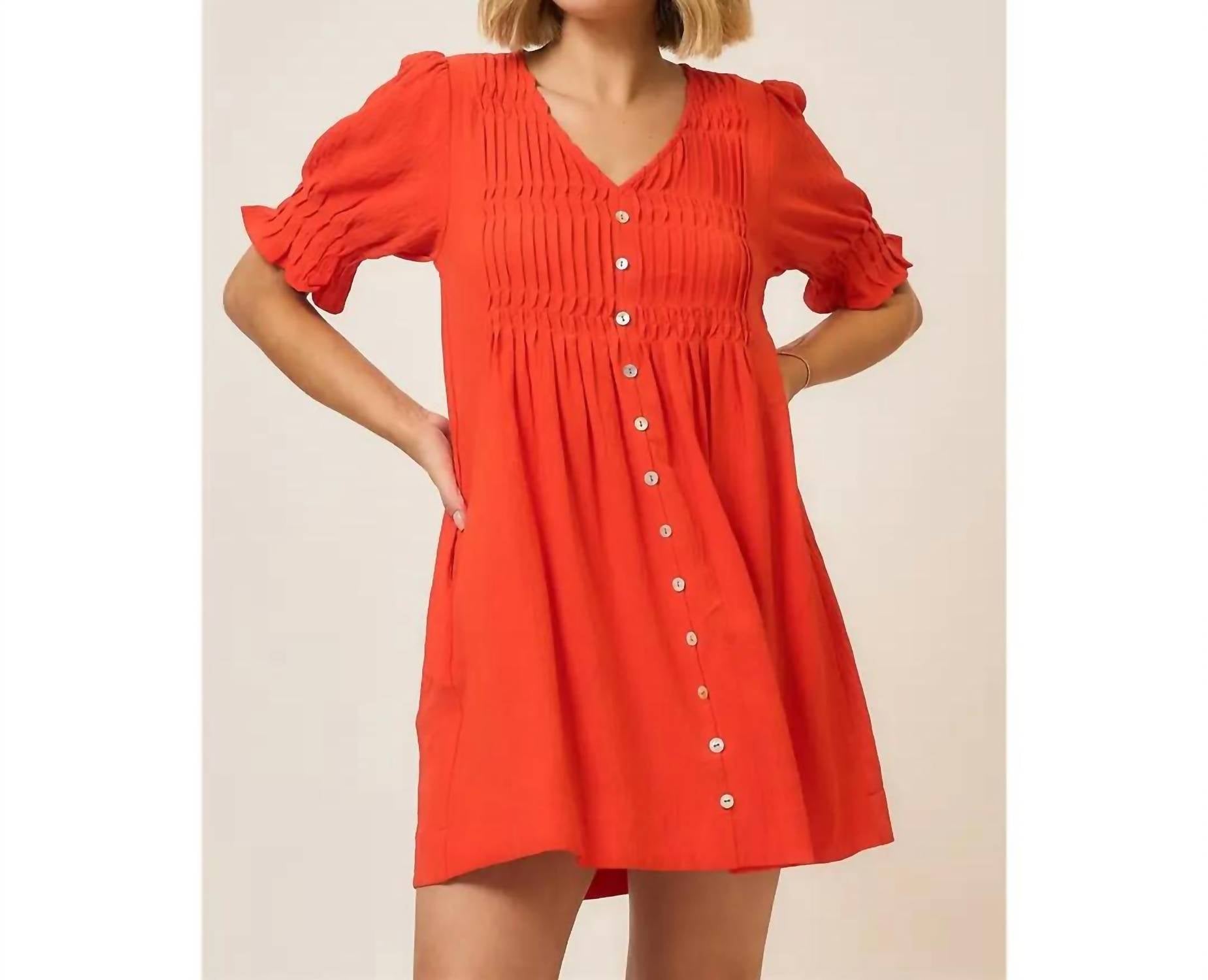 Cozy Co. - Pleated Bodice Half Bubble Dress