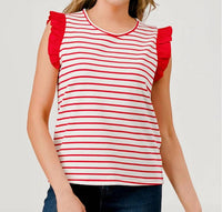 Pixi + Ivy - Kelly Game Day Stripe Top