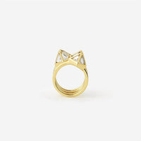 Avenue Chic - Women's Pyramid Mirror Statement Ring