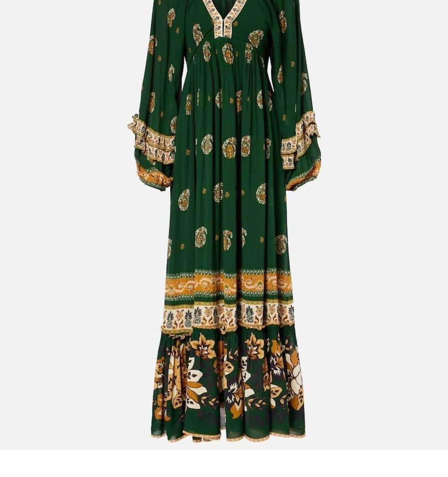 FARM RIO Ayla Maxi Dress in green - women's dress - view 5