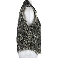 English Rose - Women's Animal Print Distressed Vest