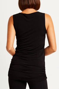 Planet By Lauren G. - Matte Jersey Ruched Tank