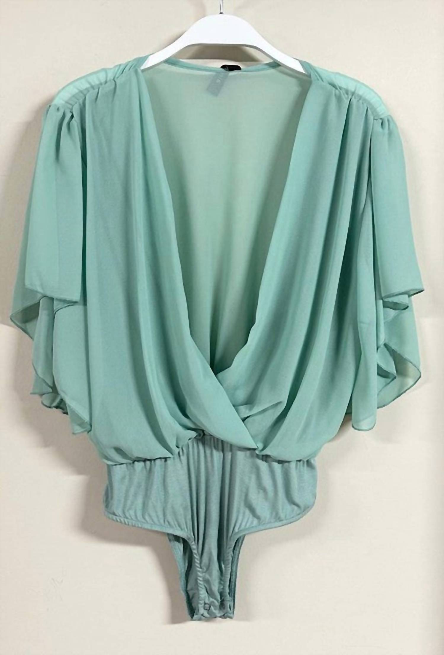 Venti6 - Women's Crossover Draped Bodysuit