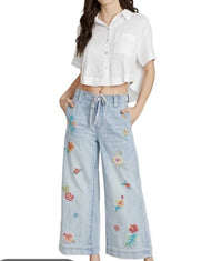 Driftwood - Floral Wide Leg Jean