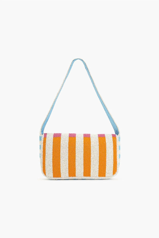 America & Beyond - Candy Stripes Embelished Shoulder Bag