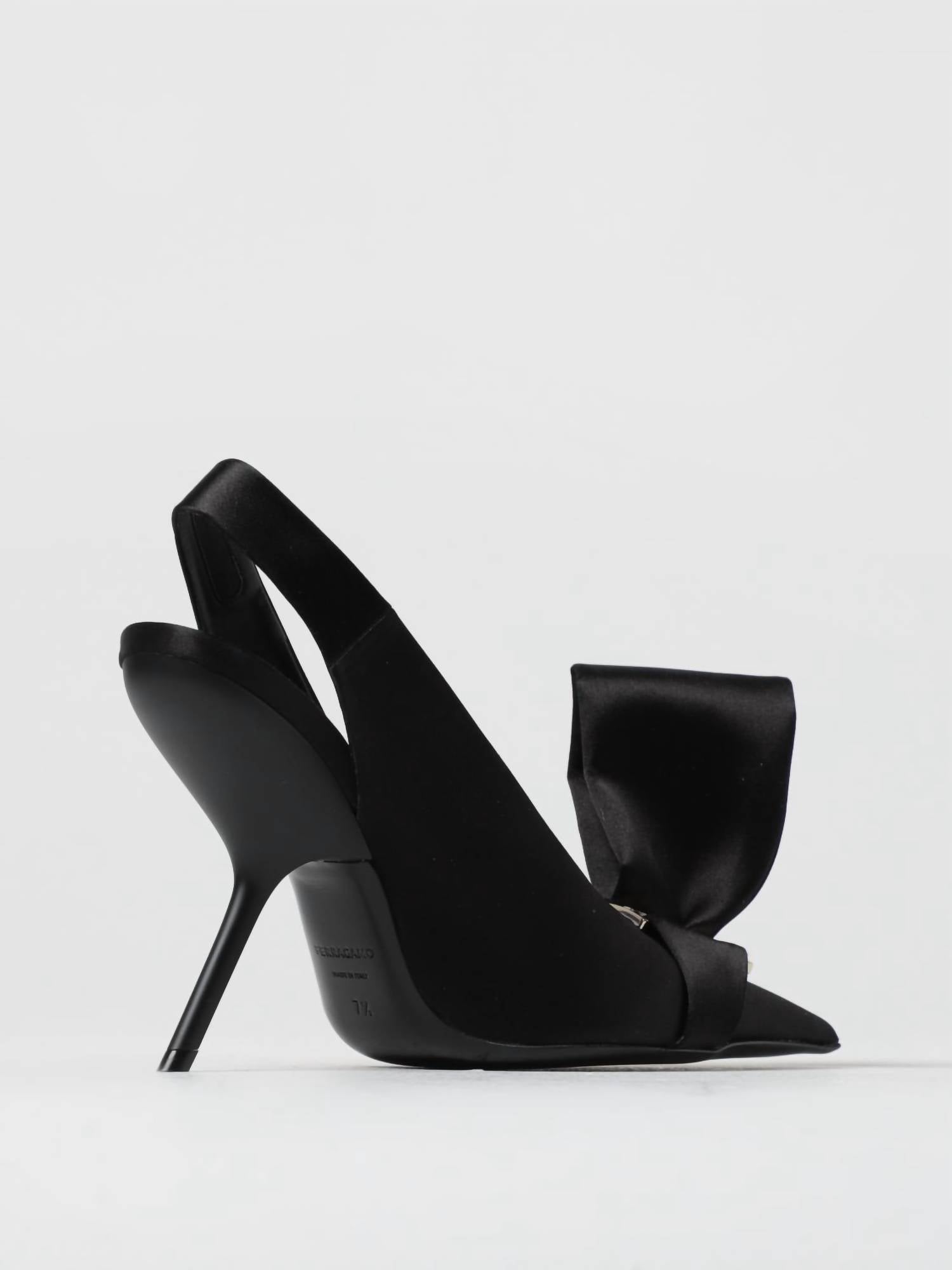 Salvatore Ferragamo - Women's Erica Slingbacks Satin With Asymmetric Bow Pump