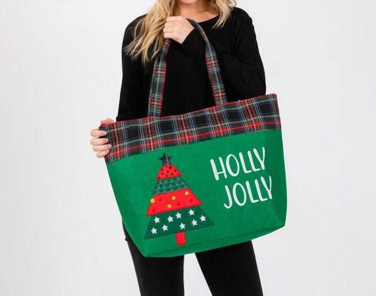 Judson & Co. - Women's Holly Jolly Christmas Tree Tote Bag