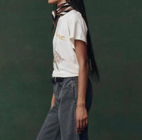 The Great. - Boxy Crew Tee With Spice Horse Embroidery