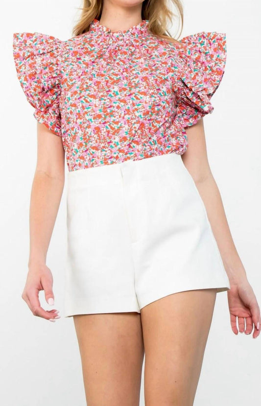 Thml - Flutter Sleeve Floral Top