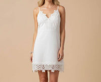 Laundry By Shelli Segal - Sleeveless Linen Crochet Trim Mini Dress