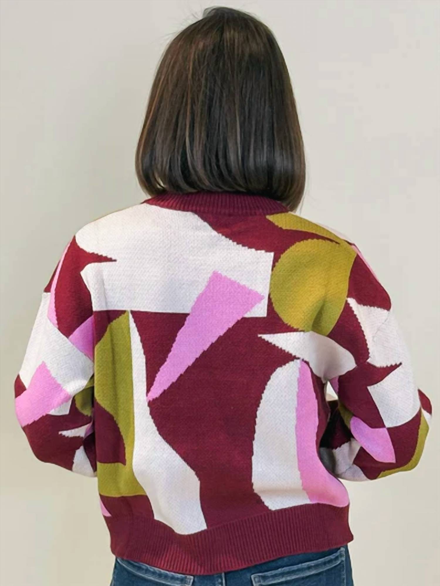 Thml - Mock Neck Abstract Sweater