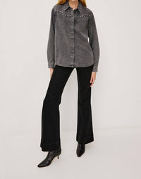 Rails Vinea Button Up in black - women's long sleeve top